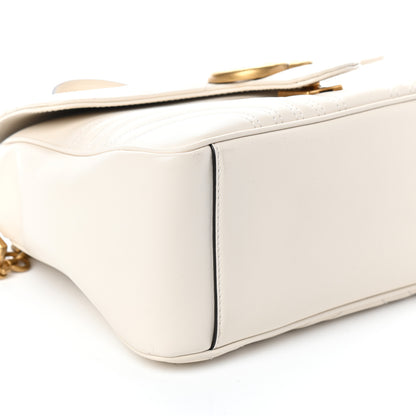 Gucci Calfskin Matelasse Small GG Marmont Top Handle Shoulder Bag White 7 of 8