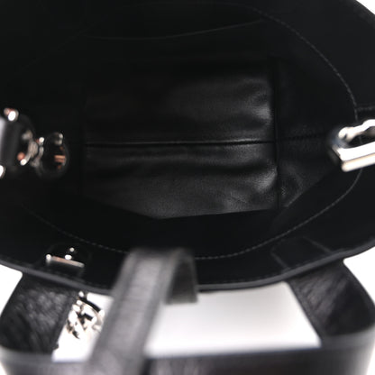 Christian Dior Crinkled Calfskin Macrocannage Small Toujours Vertical Tote Black 5 of 10