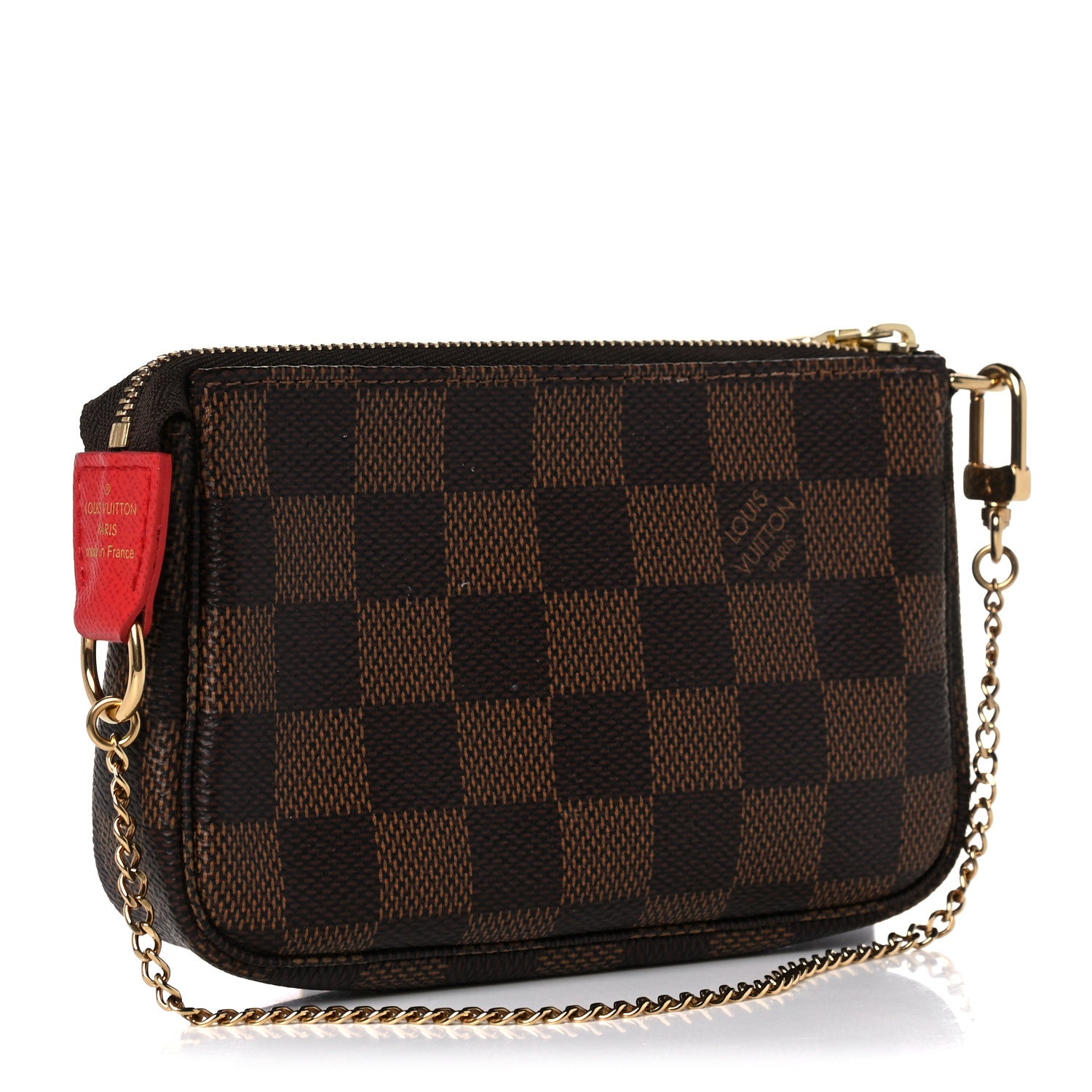 Louis Vuitton Damier Ebene 2019 Christmas Animation Mini Pochette Accessories Red 3 of 7