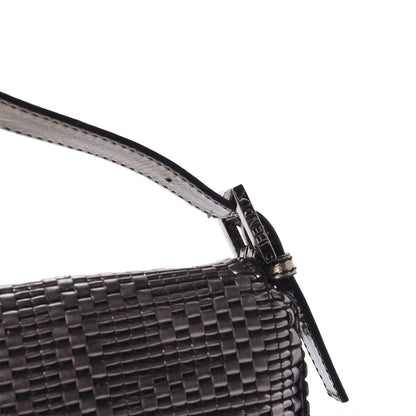 Fendi Metallic Lambskin Woven Baguette Light Grey 8 of 12