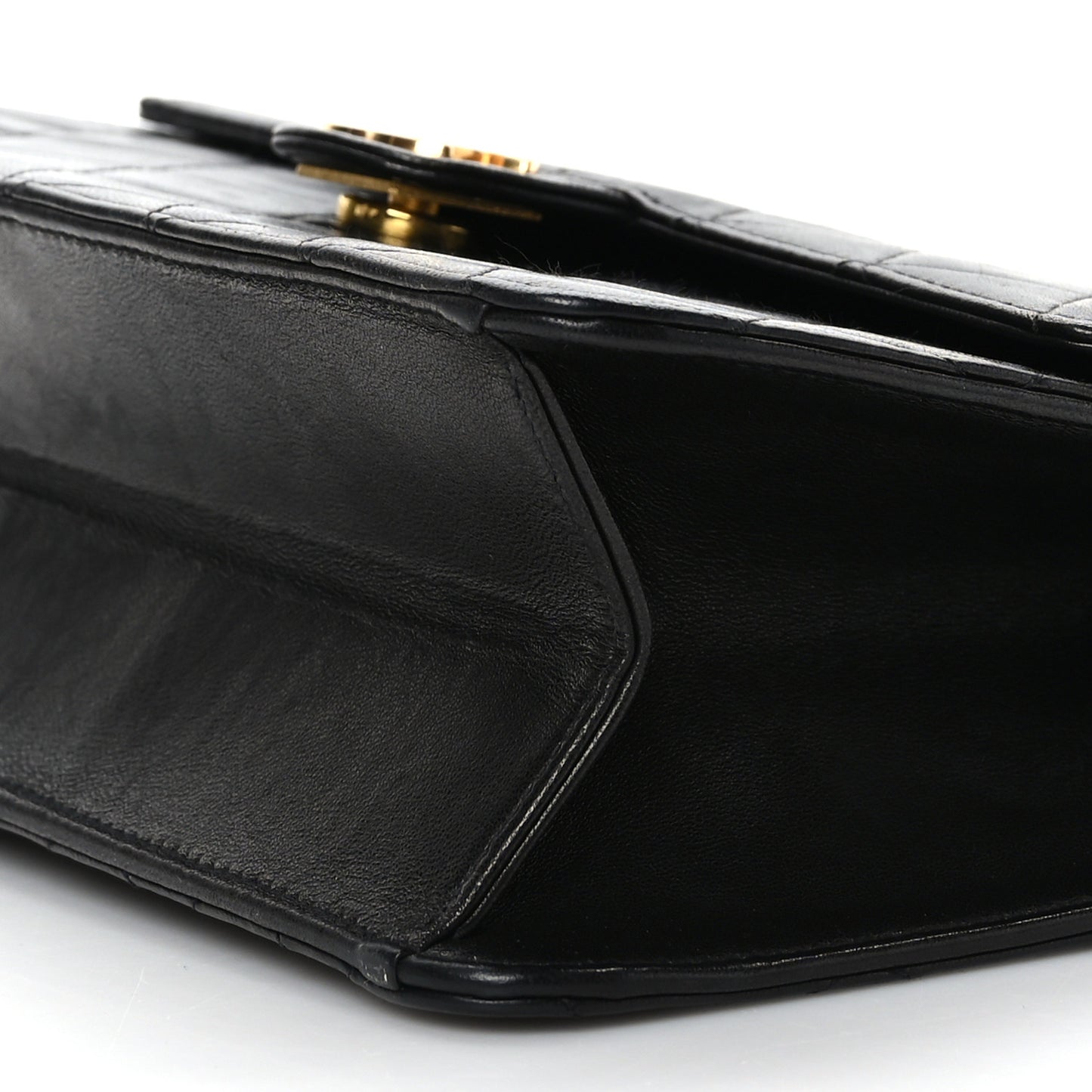 Lambskin Quilted Small Single Flap Black