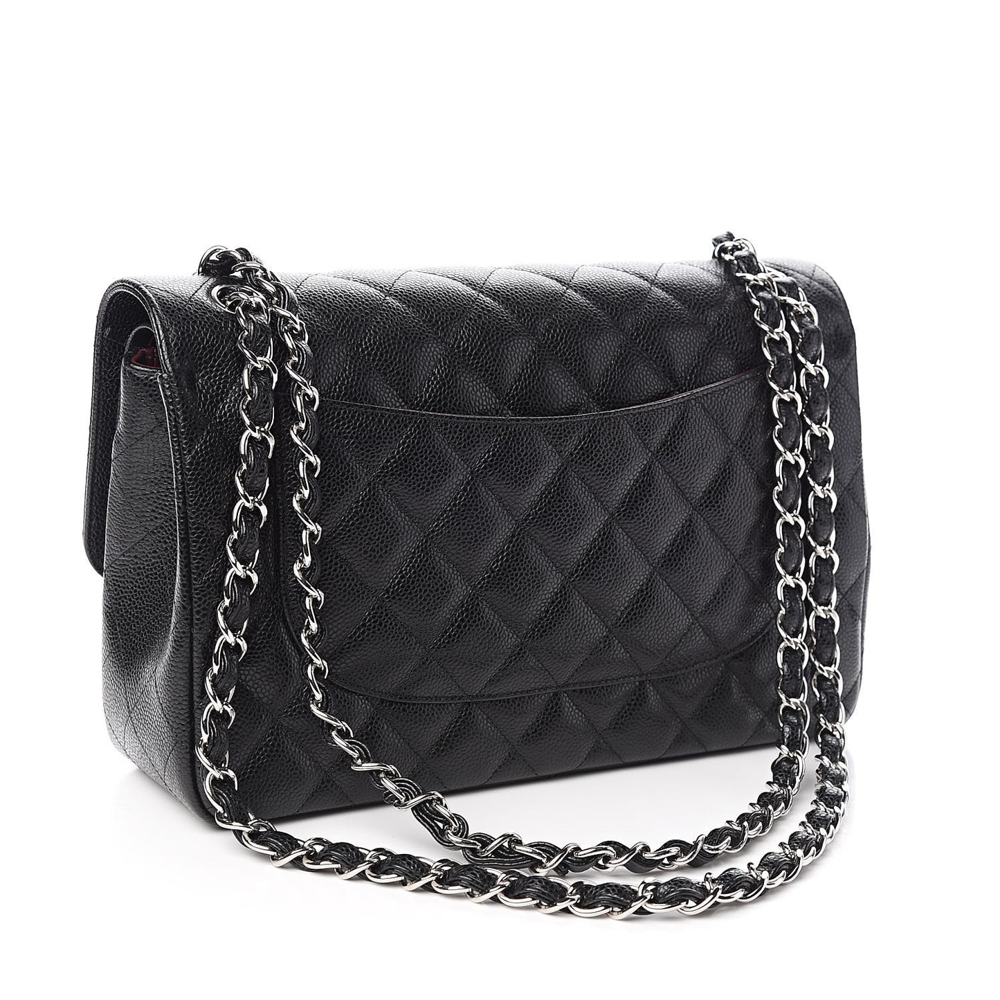 Caviar Quilted Jumbo Double Flap Black