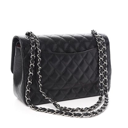 Chanel Caviar Quilted Jumbo Double Flap Black 3 of 12