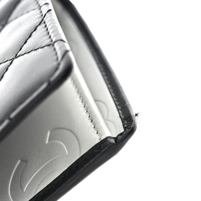 Chanel Calfskin Quilted Cambon Yen Wallet Black Silver 11 of 12