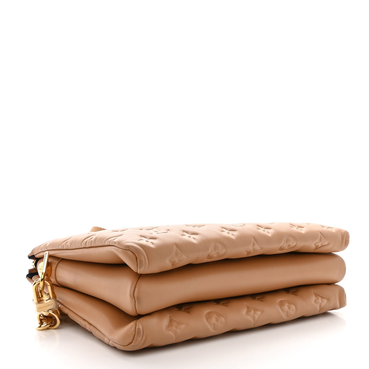 Lambskin Embossed Monogram Coussin PM Camel