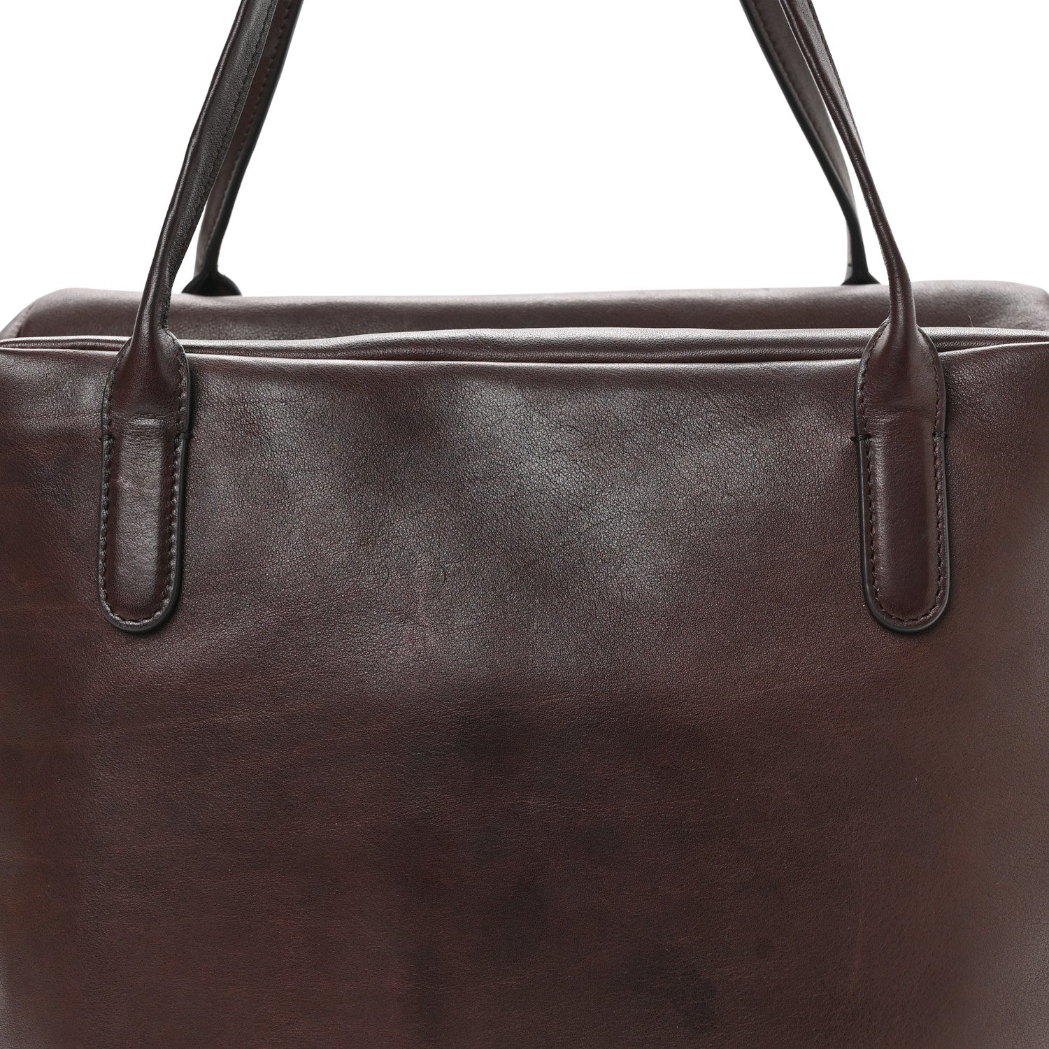 The Row Polished Saddle Calfskin Henri Bag Chestnut 7 of 9
