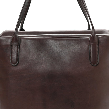 The Row Polished Saddle Calfskin Henri Bag Chestnut 7 of 9