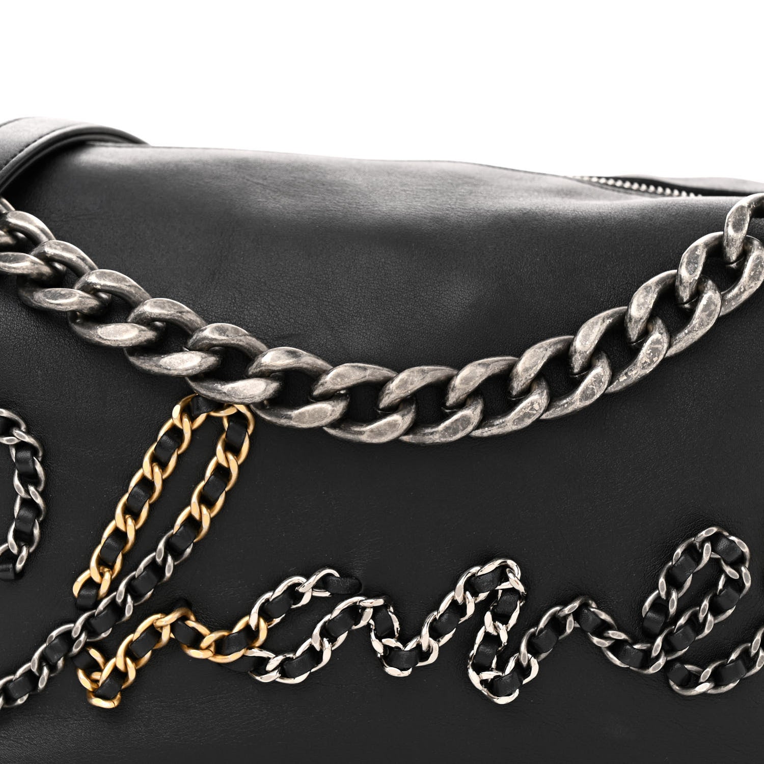 Chanel Calfskin Chain 20s Signature Hobo Black 8 of 10