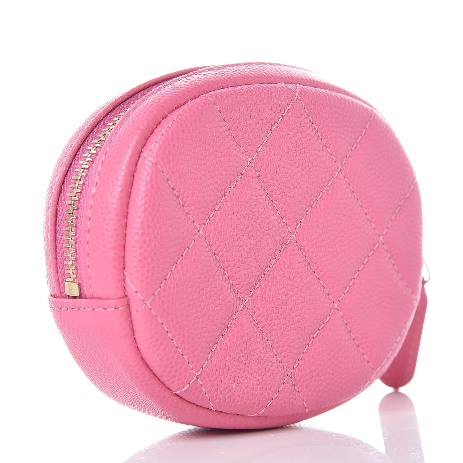 Chanel Caviar Quilted Zip Around Classic Coin Purse Pink 3 of 8