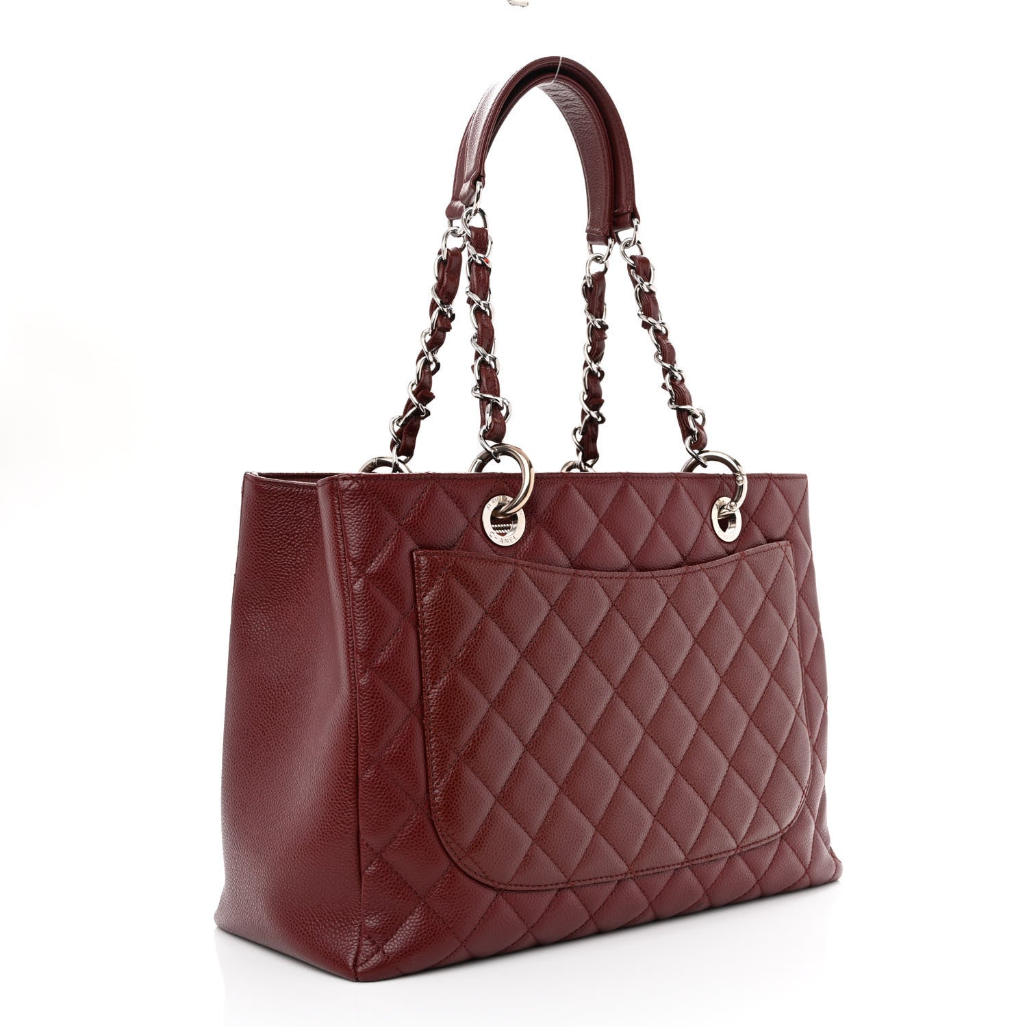Chanel Caviar Quilted Grand Shopping Tote GST Burgundy 3 of 11