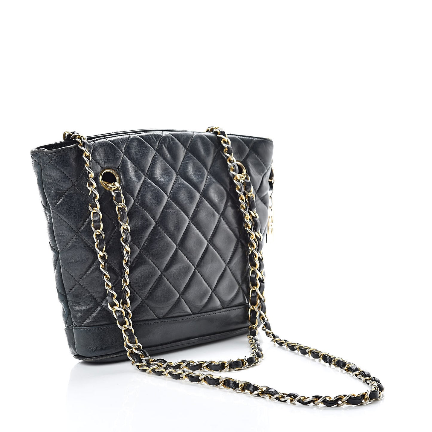 Lambskin Quilted Shoulder Bag Black