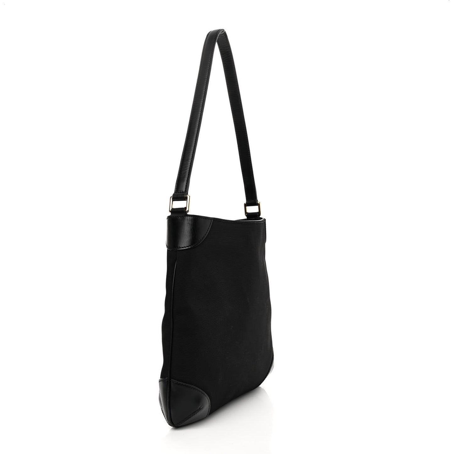 Canvas Signature Hobo Shoulder Bag Black
