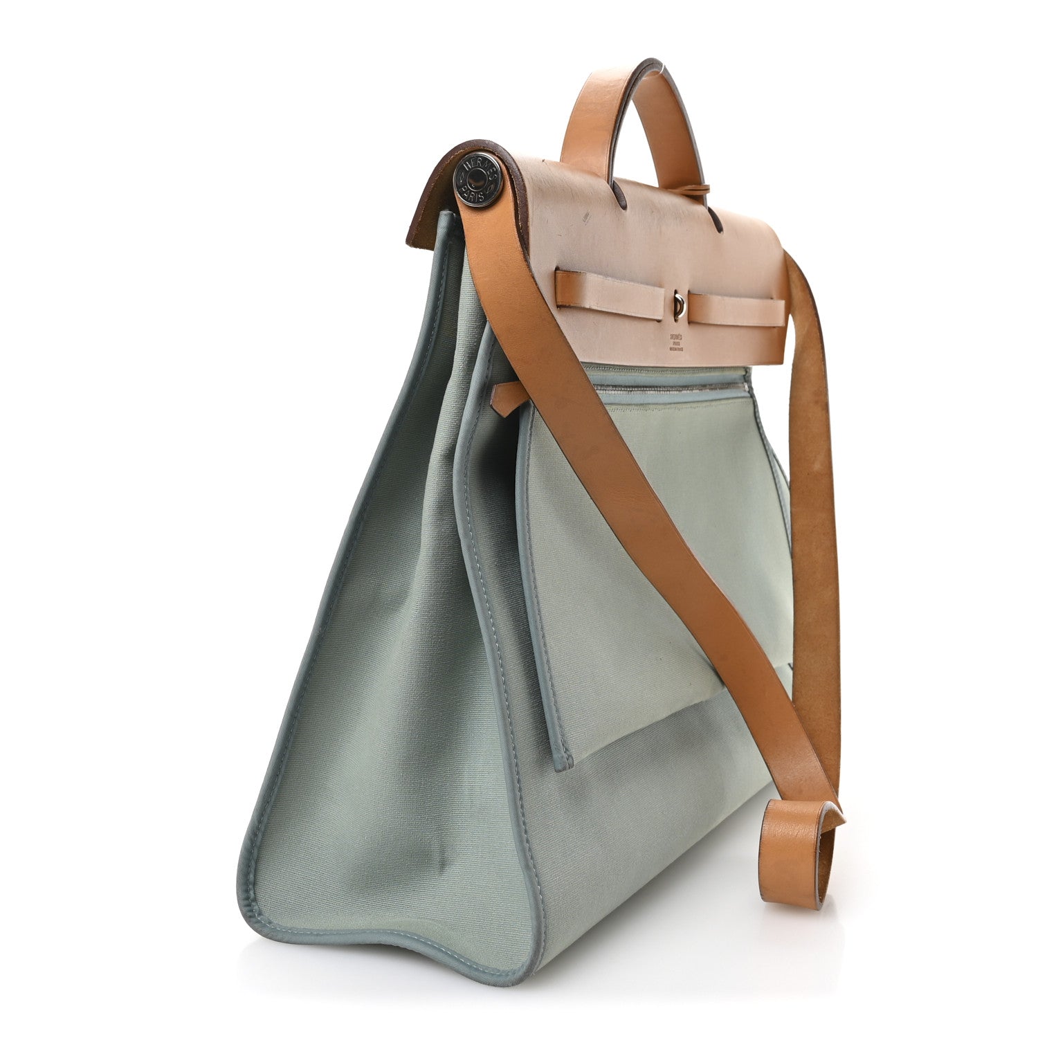 Hermes Military Toile Vache Hunter Herbag Zip PM 31 Bleu Lin 4 of 12