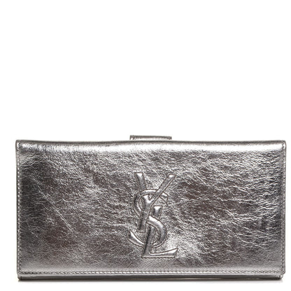 Saint Laurent Metallic Leather Belle de Jour Wallet Silver 1 of 7