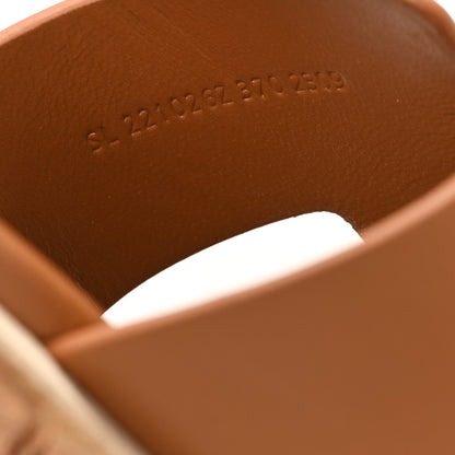 Hermes Calfskin Cork Eze 30 Sandals 37 Gold 9 of 10