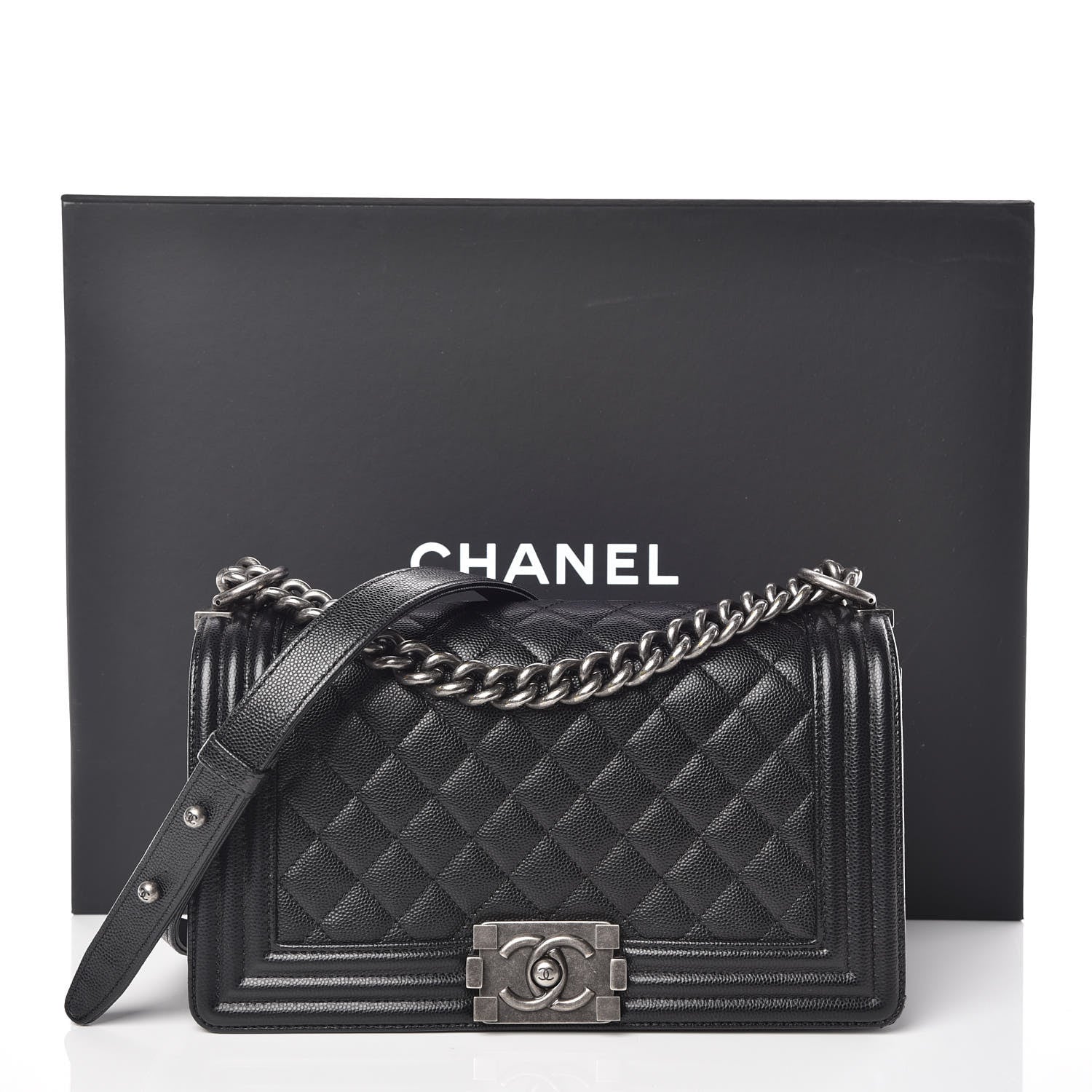 Chanel Caviar Quilted Medium Boy Flap Black 10 of 10