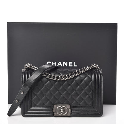 Chanel Caviar Quilted Medium Boy Flap Black 10 of 10