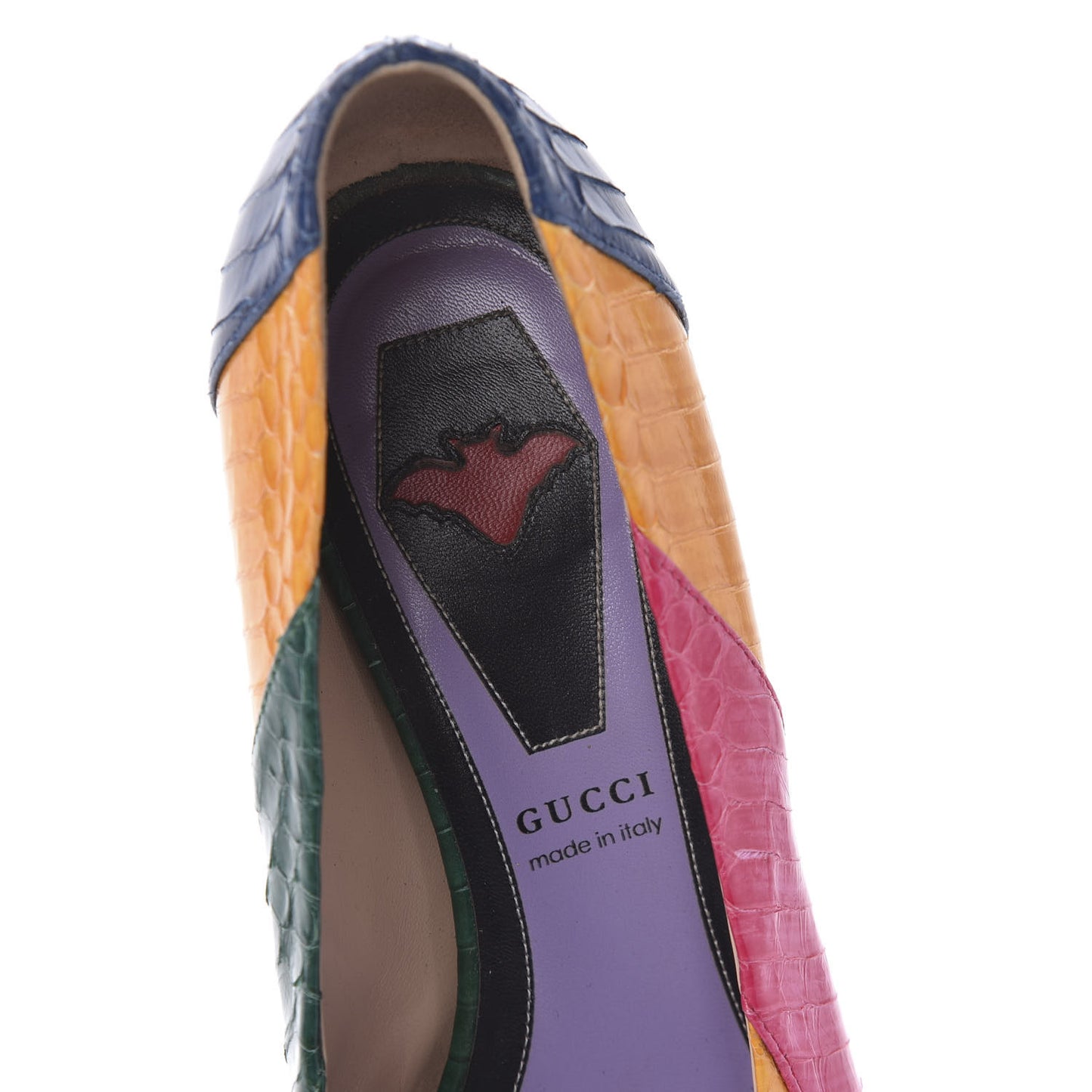 Snakeskin Crystal Double G Pumps 38 Multicolor
