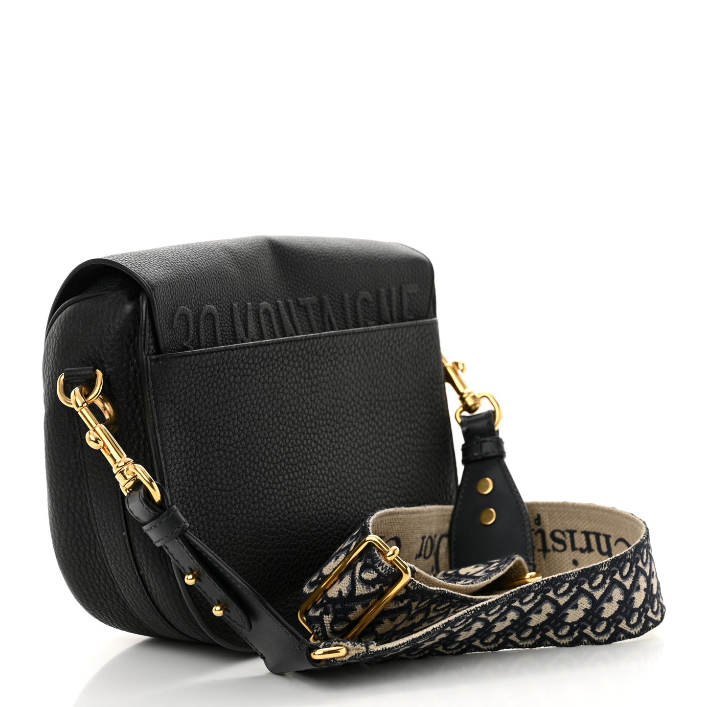 Grained Calfskin Large Bobby Flap Black