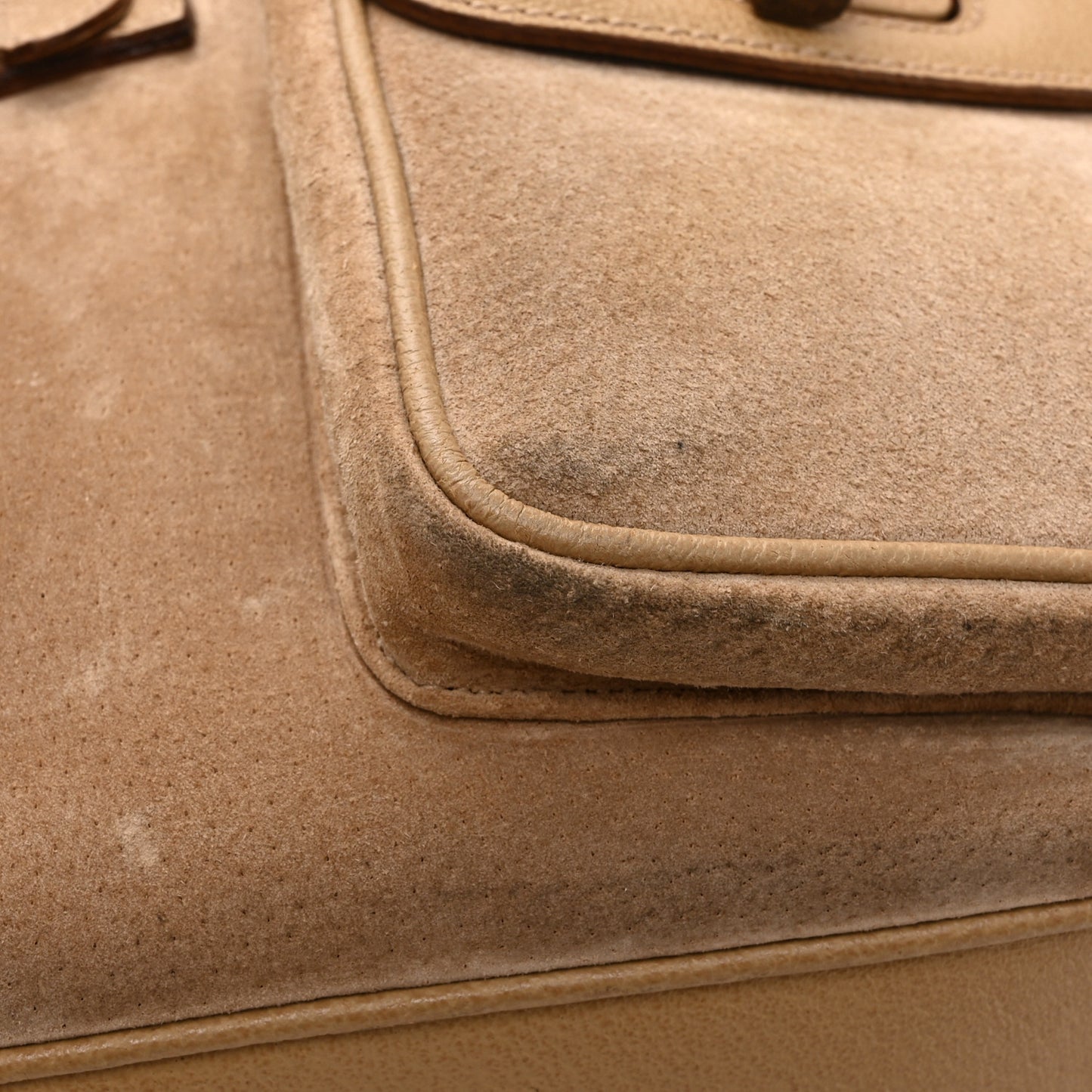 Suede Bamboo Backpack Beige