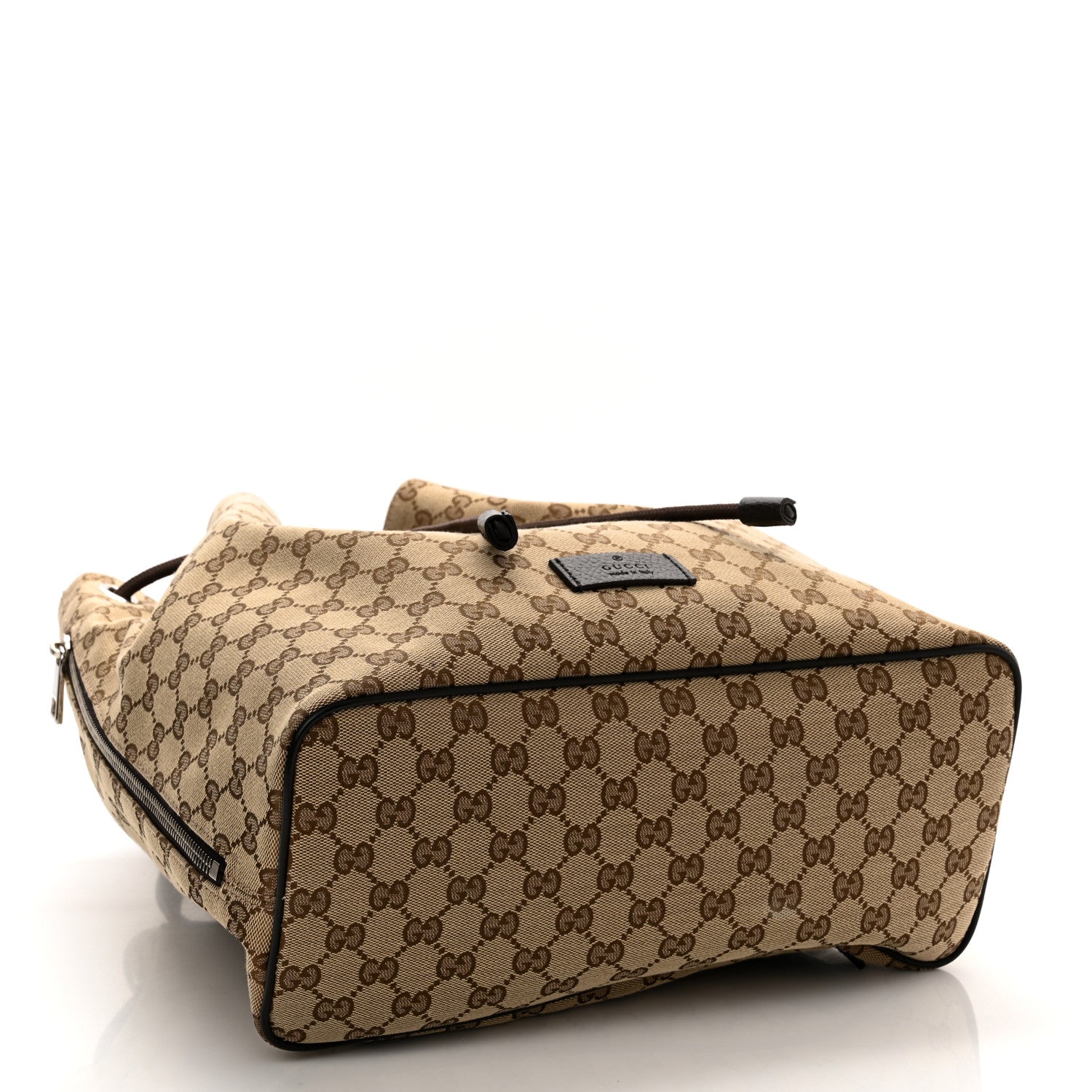 Gucci Monogram Dollar Calfskin O Drawstring Backpack Beige Ebony Testa di Moro Dark Chocolate 4 of 10