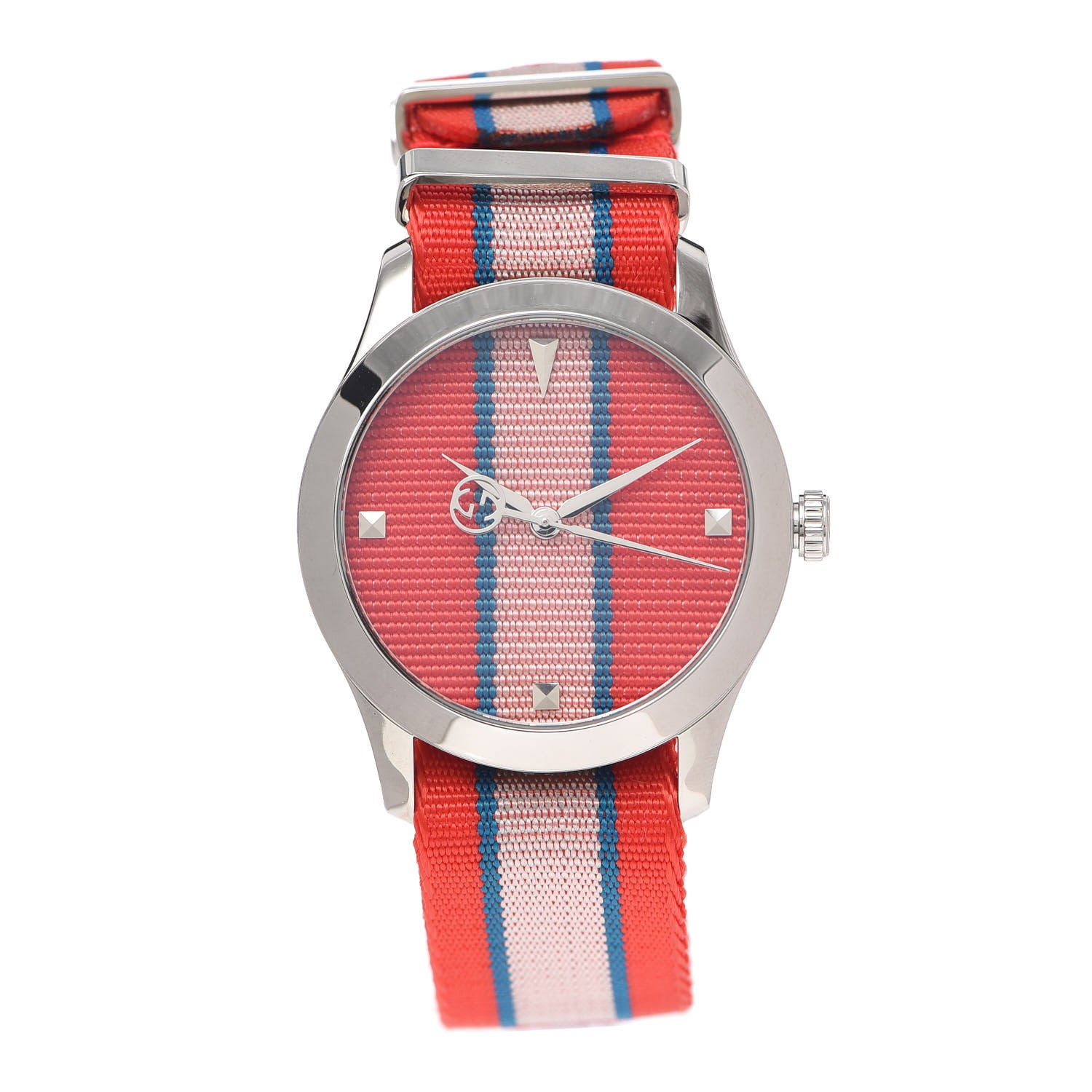 Gucci Stainless Steel Nylon 38mm G-Timeless Web Quartz Watch Red 1 of 5