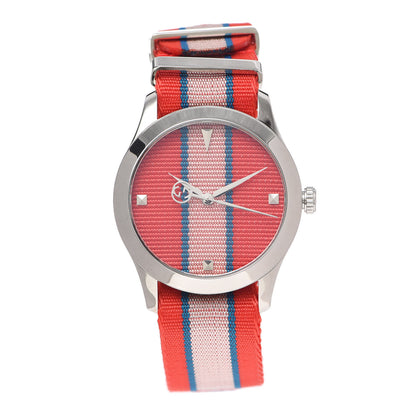 Gucci Stainless Steel Nylon 38mm G-Timeless Web Quartz Watch Red 1 of 5