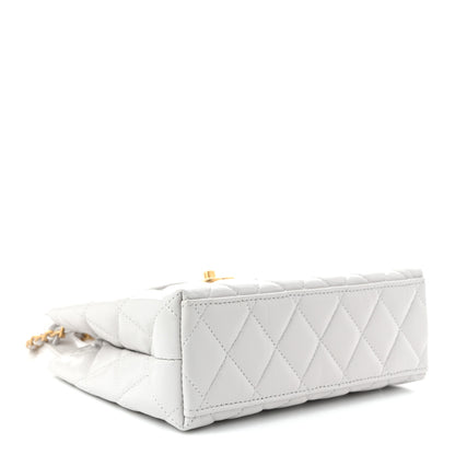 Chanel Shiny Aged Calfskin Quilted Nano Kelly Shopper Light Grey 4 of 11