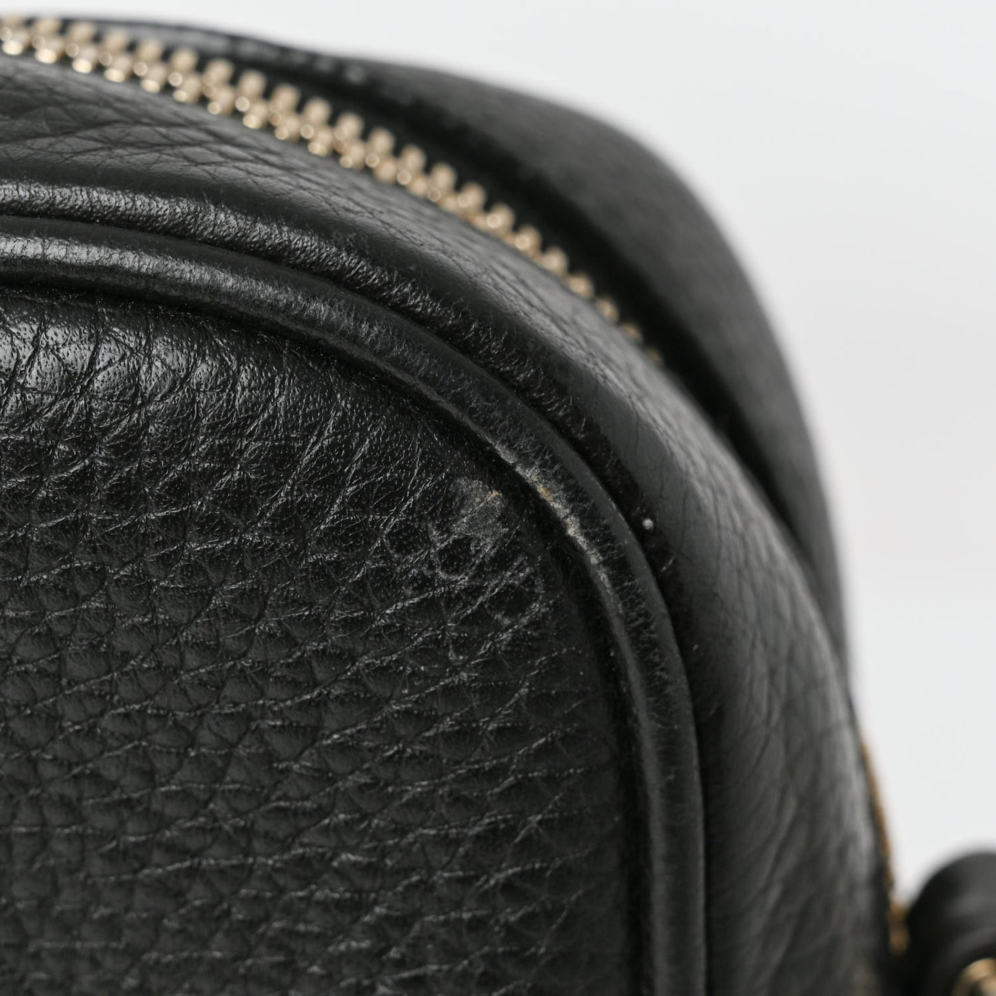Pebbled Calfskin Small Soho Disco Bag Black