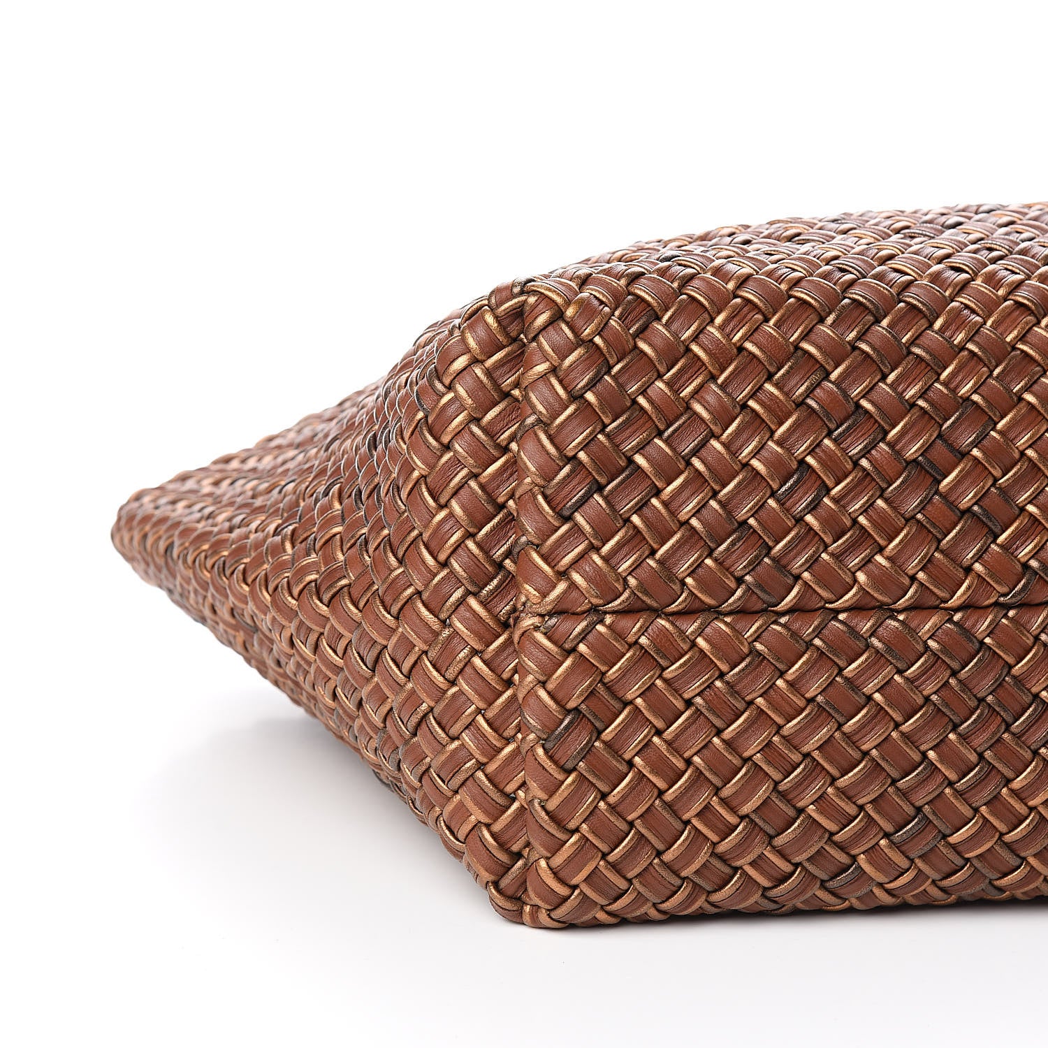Bottega Veneta Metallic Intrecciato Nappa Medium Cabat Brown Gold 9 of 10