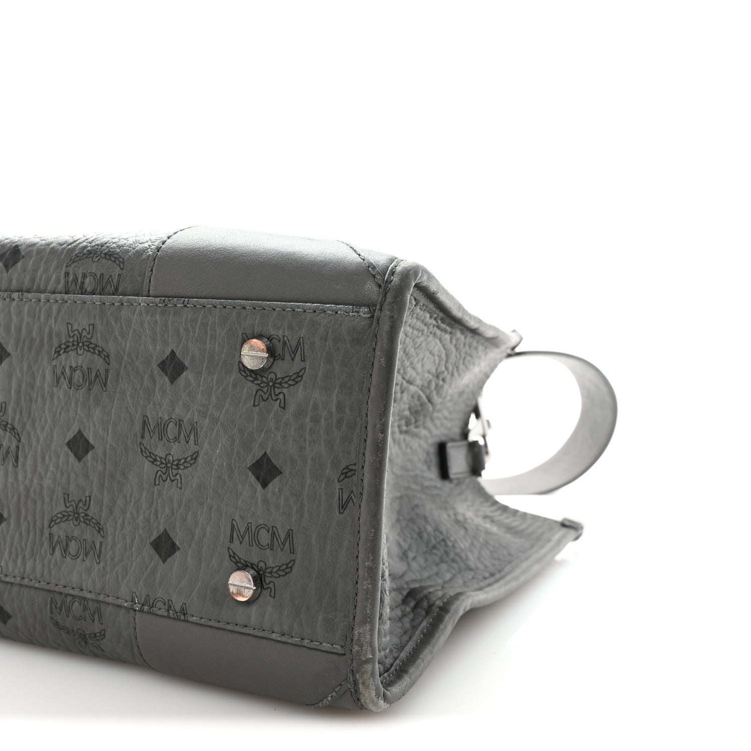 MCM Visetos Large Munchen Tote Grey 10 of 10