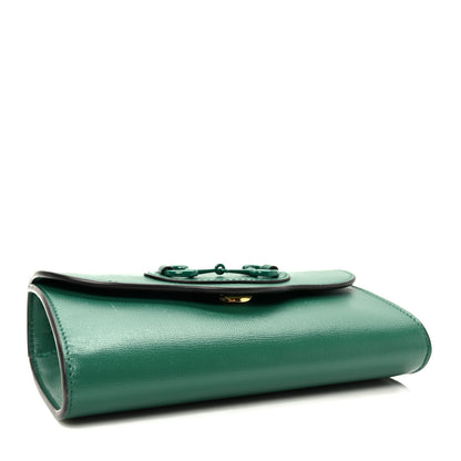 Gucci Azalea Calfskin Web Monochrome Mini Horsebit 1955 Chain Shoulder Bag Emerald 4 of 10