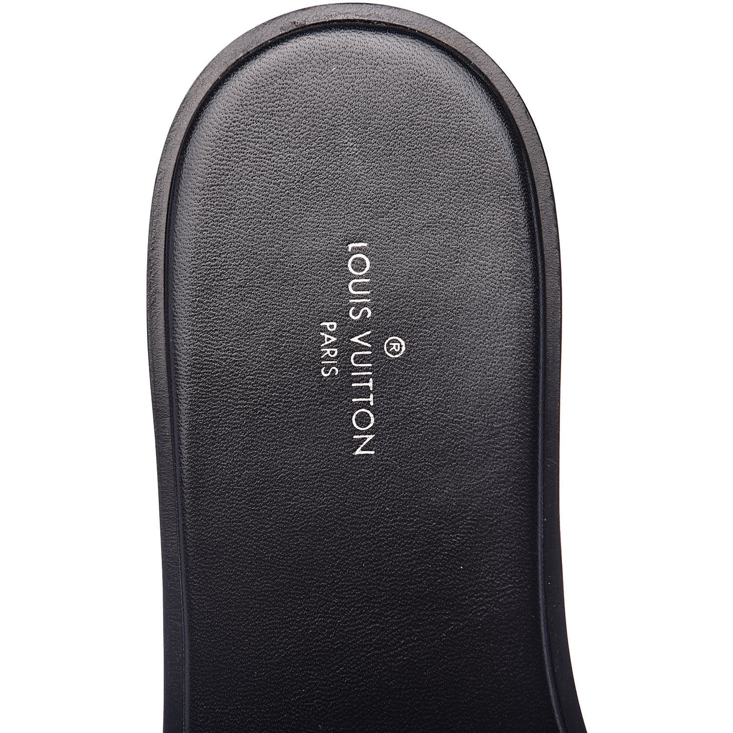 Patent Calfskin Monogram LV Black Heart Flat Mules 36 Cacao