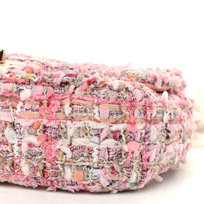 Chanel Tweed Mini Pearl Handle Flap Pink Beige Orange Ecru 10 of 10
