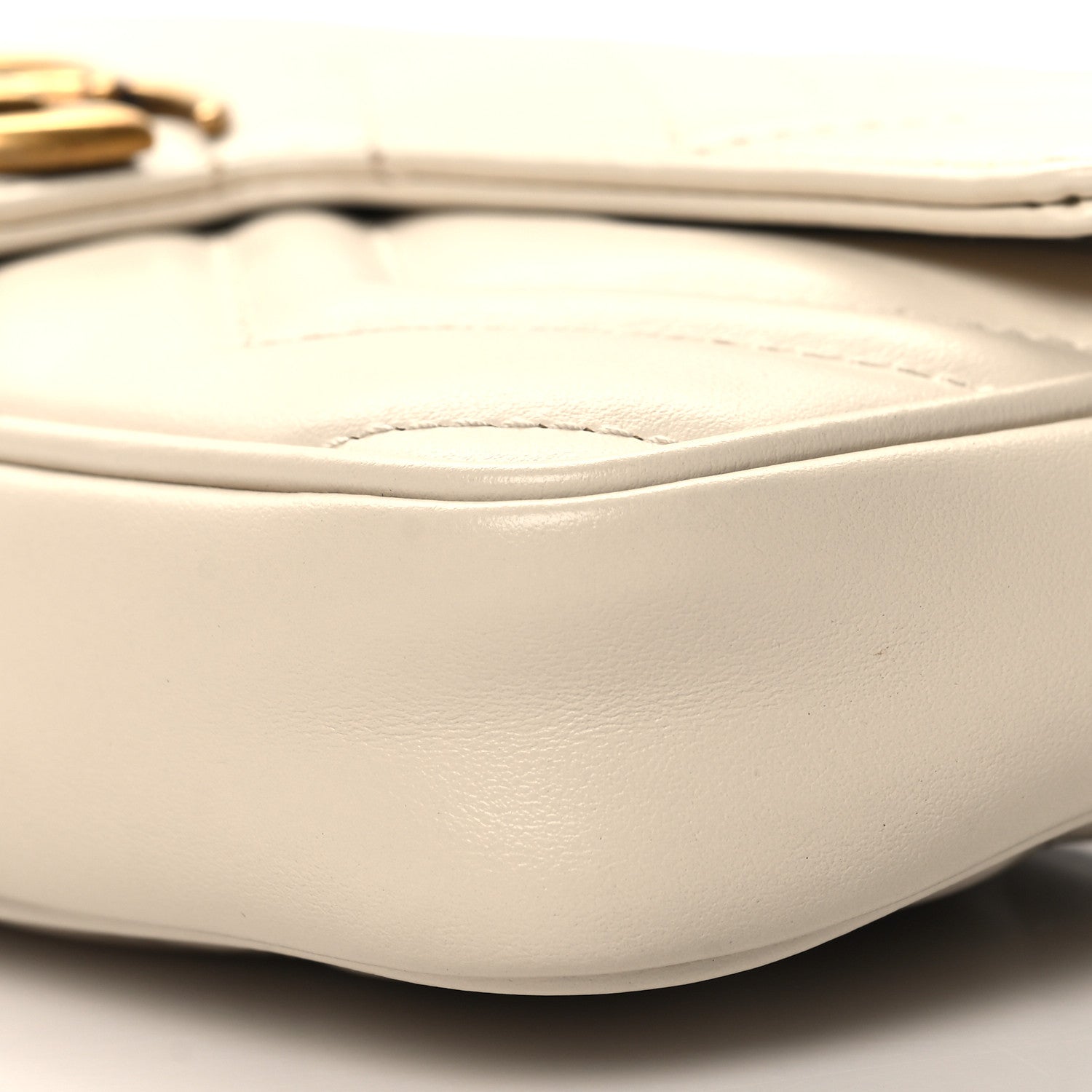 Gucci Calfskin Matelasse Mini GG Marmont Shoulder Bag With Card Holder White Black 11 of 11