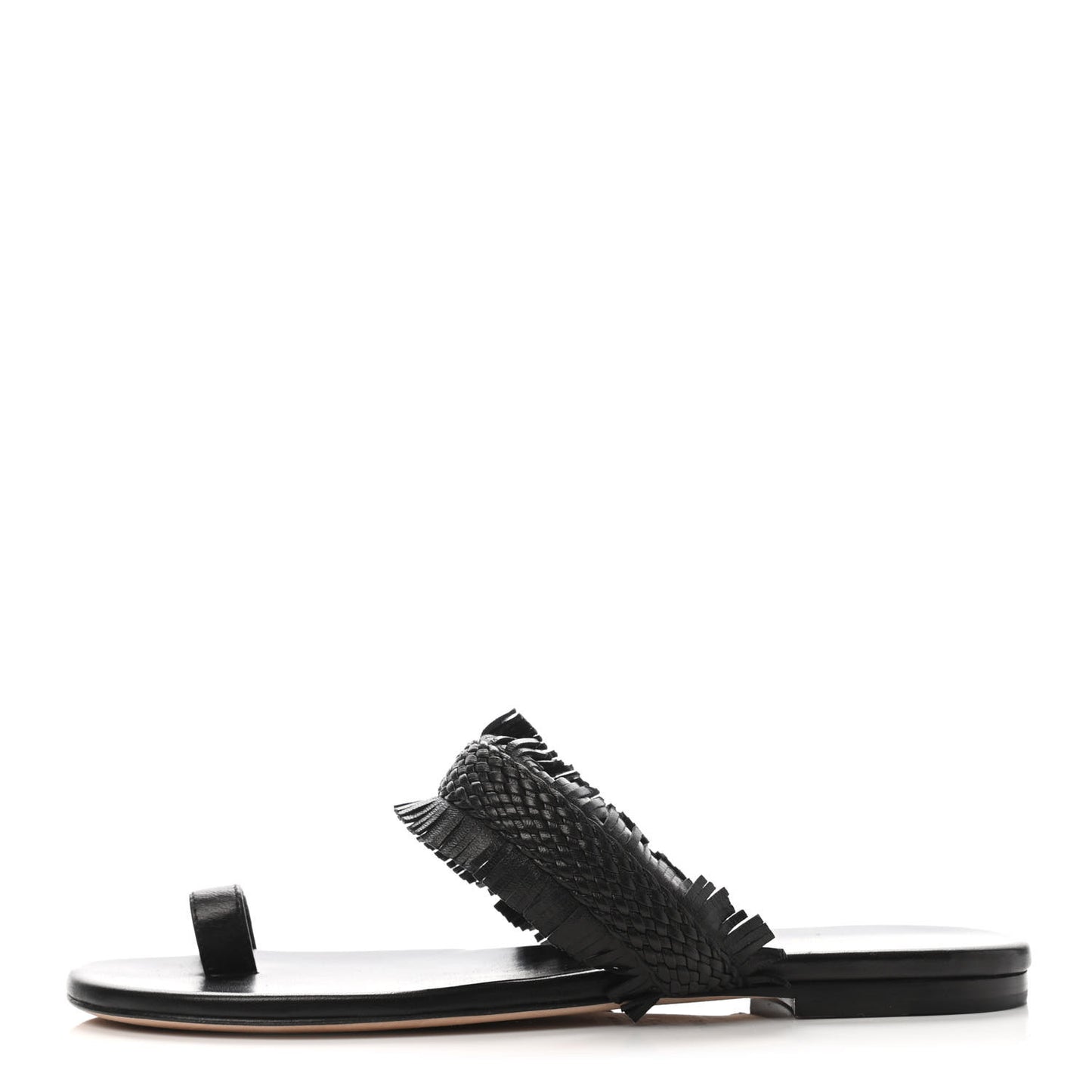 Lambskin Braided Wave Sandal 37 Black