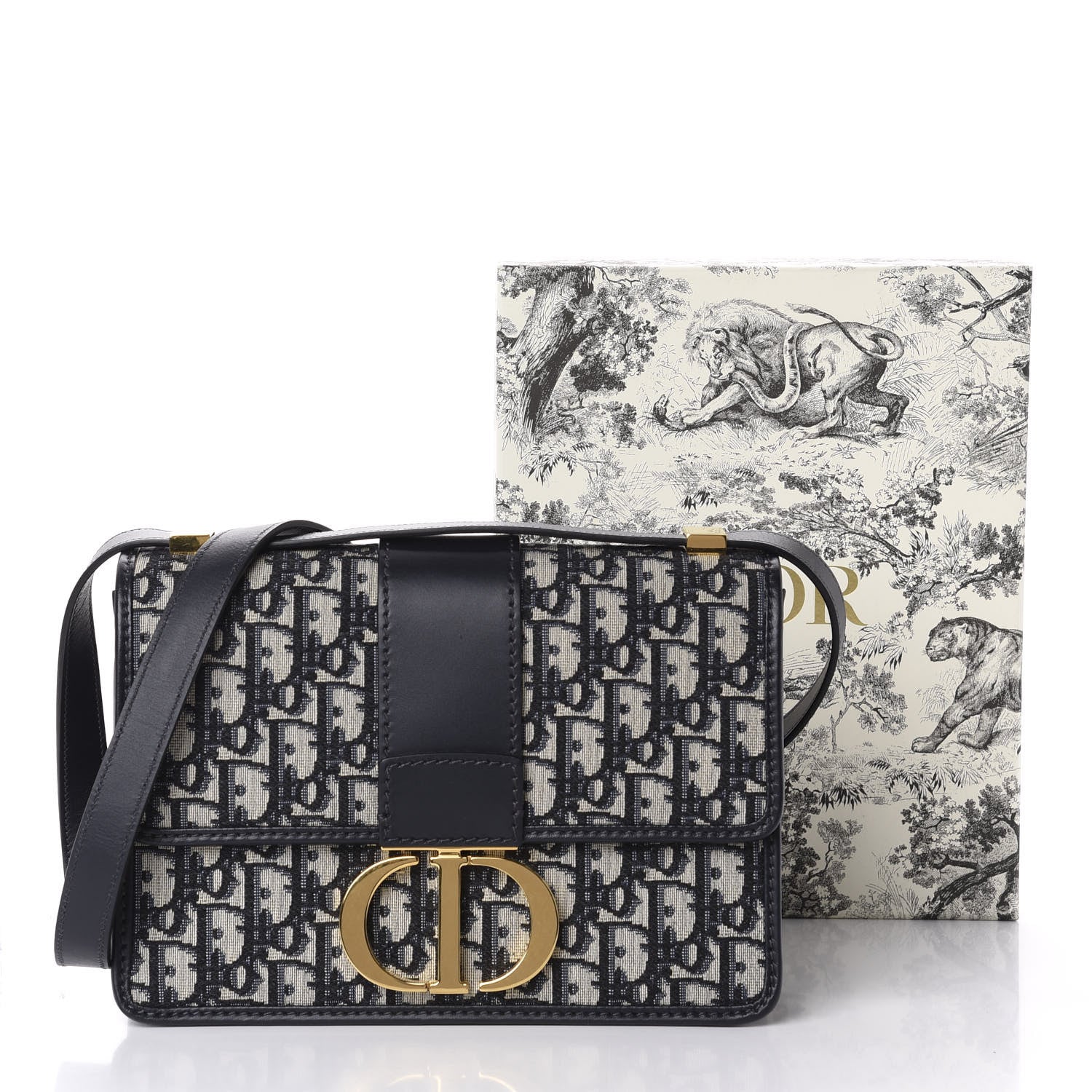 Christian Dior Oblique 30 Montaigne Flap Bag Blue 11 of 11