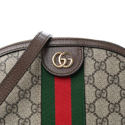 Gucci GG Supreme Monogram Textured Dollar Calfskin Web Small Ophidia Dome Shoulder Bag Beige Ebony New Acero 10 of 10