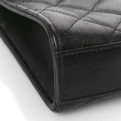 Chanel Grained Calfskin Quilted CC Box Clutch With Chain Black 8 of 9