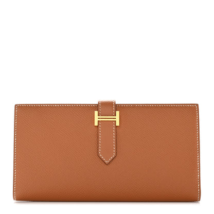 Hermes Epsom Bearn Gusset Wallet Gold 1 of 9