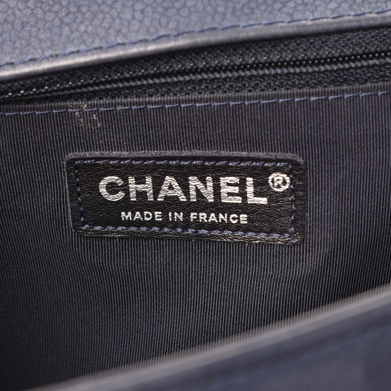 Chanel Iridescent Caviar Quilted Large Boy Flap Navy Blue 6 of 10