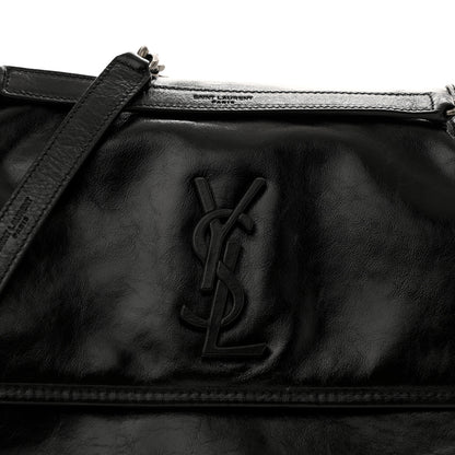 Saint Laurent Crinkled Calfskin Monogram Medium Niki Chain Satchel Black 8 of 11