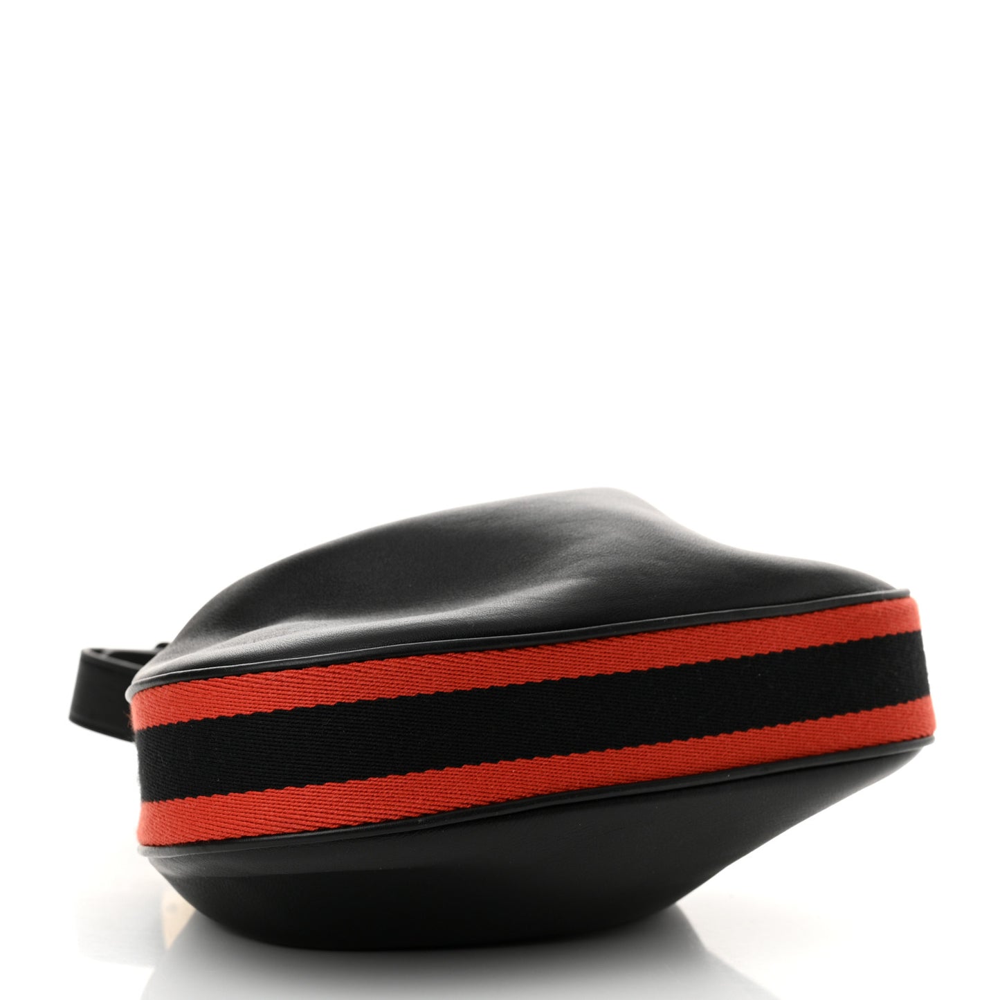 Aria Calfskin Web Small Attache Shoulder Bag Black