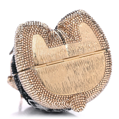 Judith Leiber Crystal Spencer Teddy Bear Minaudiere Clutch Gold Brown 5 of 16