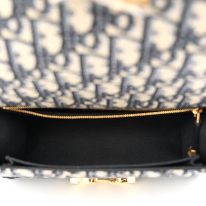 Christian Dior Oblique 30 Montaigne Chain Flap Bag Blue 5 of 10