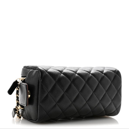 Chanel Caviar Quilted Toiletry Case With Chain Black 4 of 8