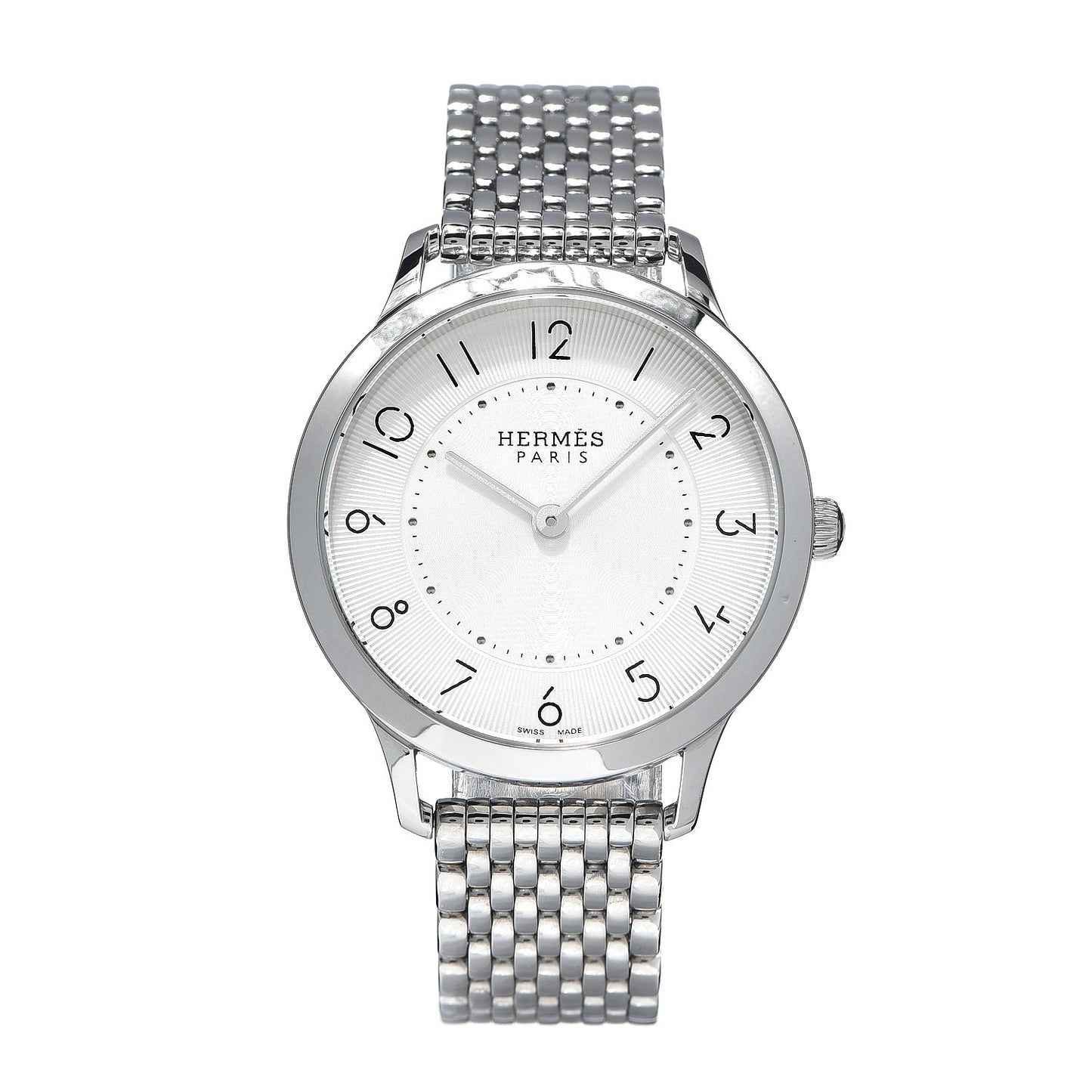 Stainless Steel 32mm Slim d'Hermes Quartz Watch Silver