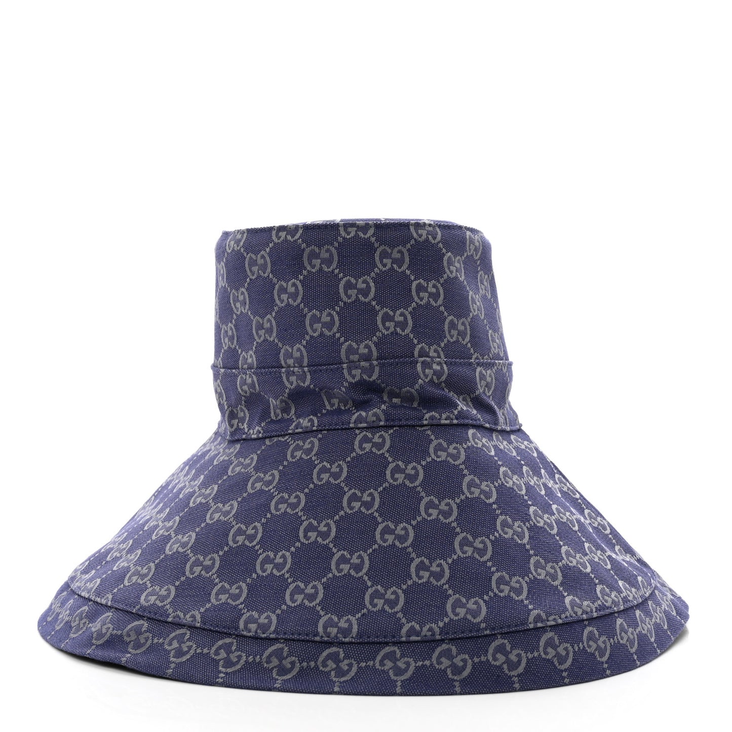 Denim GG Monogram Brim Hat M Blue