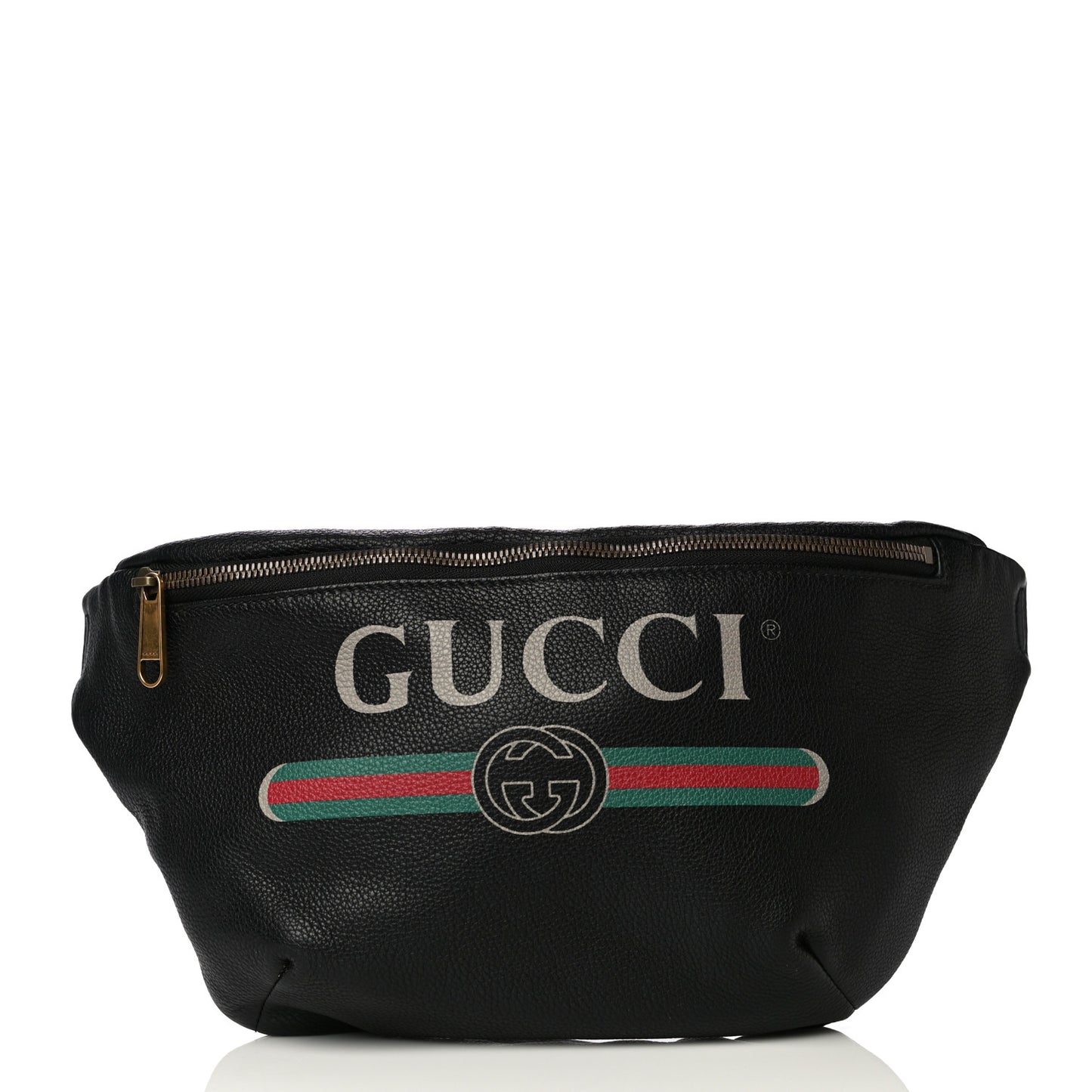 Grained Calfskin Logo Belt Bag Black