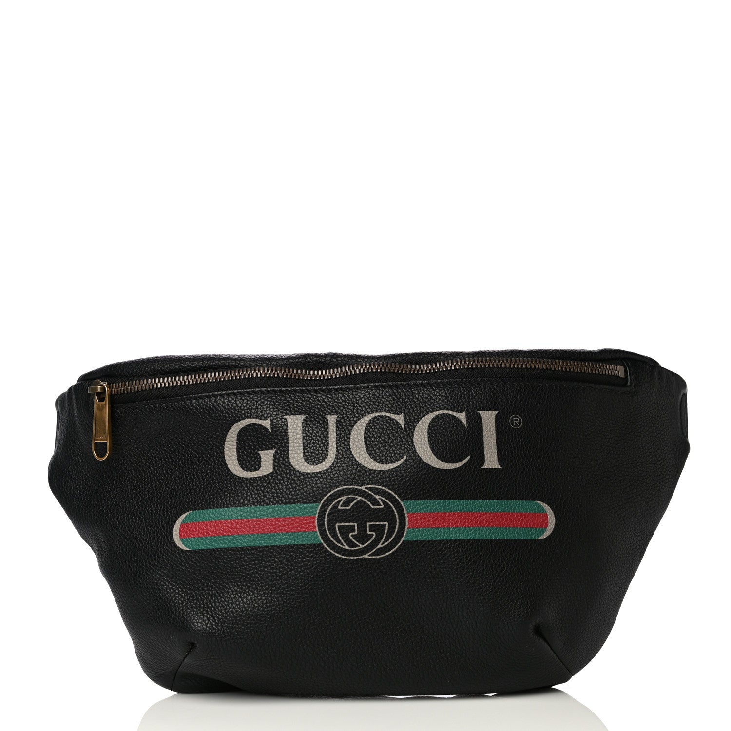 Gucci Grained Calfskin Logo Belt Bag Black 1 of 13